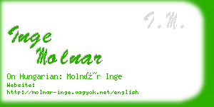 inge molnar business card